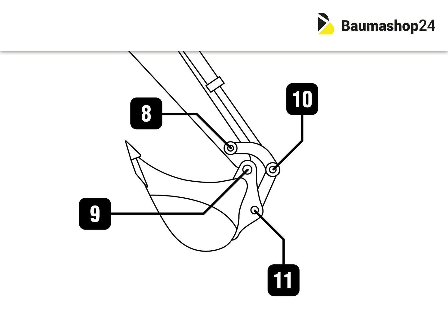 Komatsu dipperstick pin/bushing set for PC16R-3HS