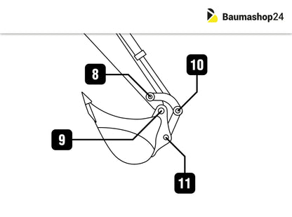 Komatsu dipperstick pin/bushing set for PC16R-3HS